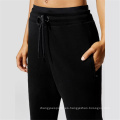 Venta caliente Pantalones de cintura alta logo personalizado Joggers Black Joggers Unisex para mujeres